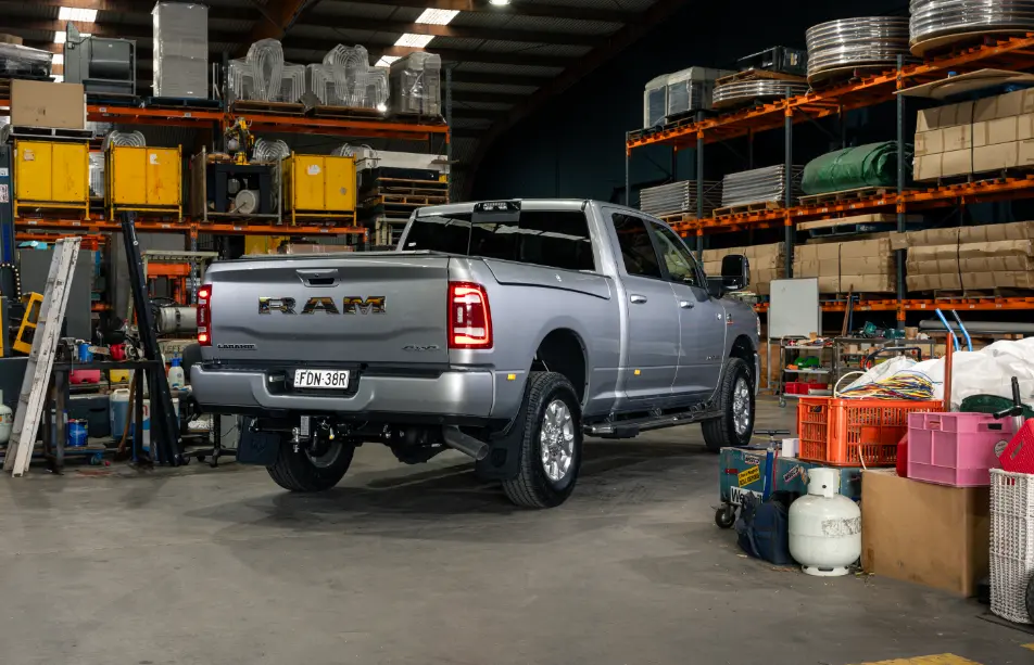 The RAM 1500 Big Horn parked in a warehouse