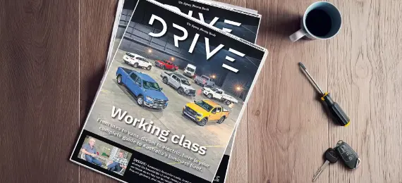 The front cover of Drive's 'Working Class' lift-out magazine lying on a table